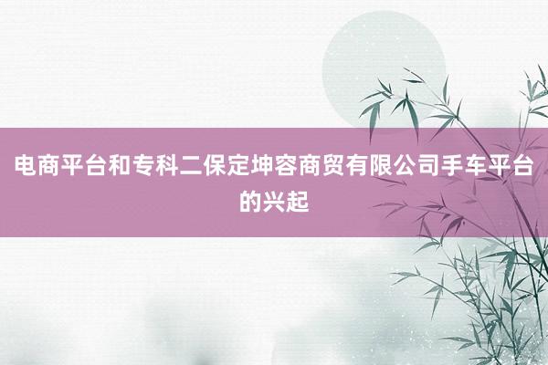 电商平台和专科二保定坤容商贸有限公司手车平台的兴起